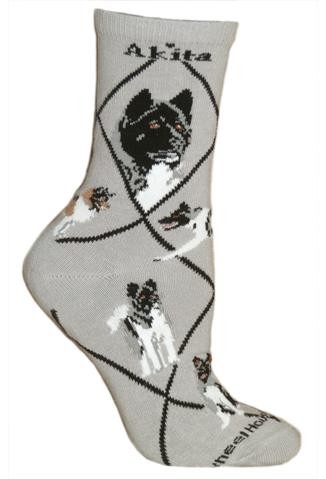 Akita Socks on Gray Size 9-11