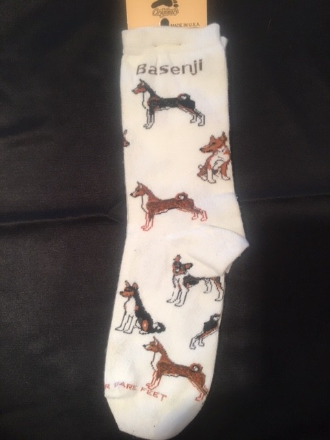 Basenji Sock on White Size 6-11