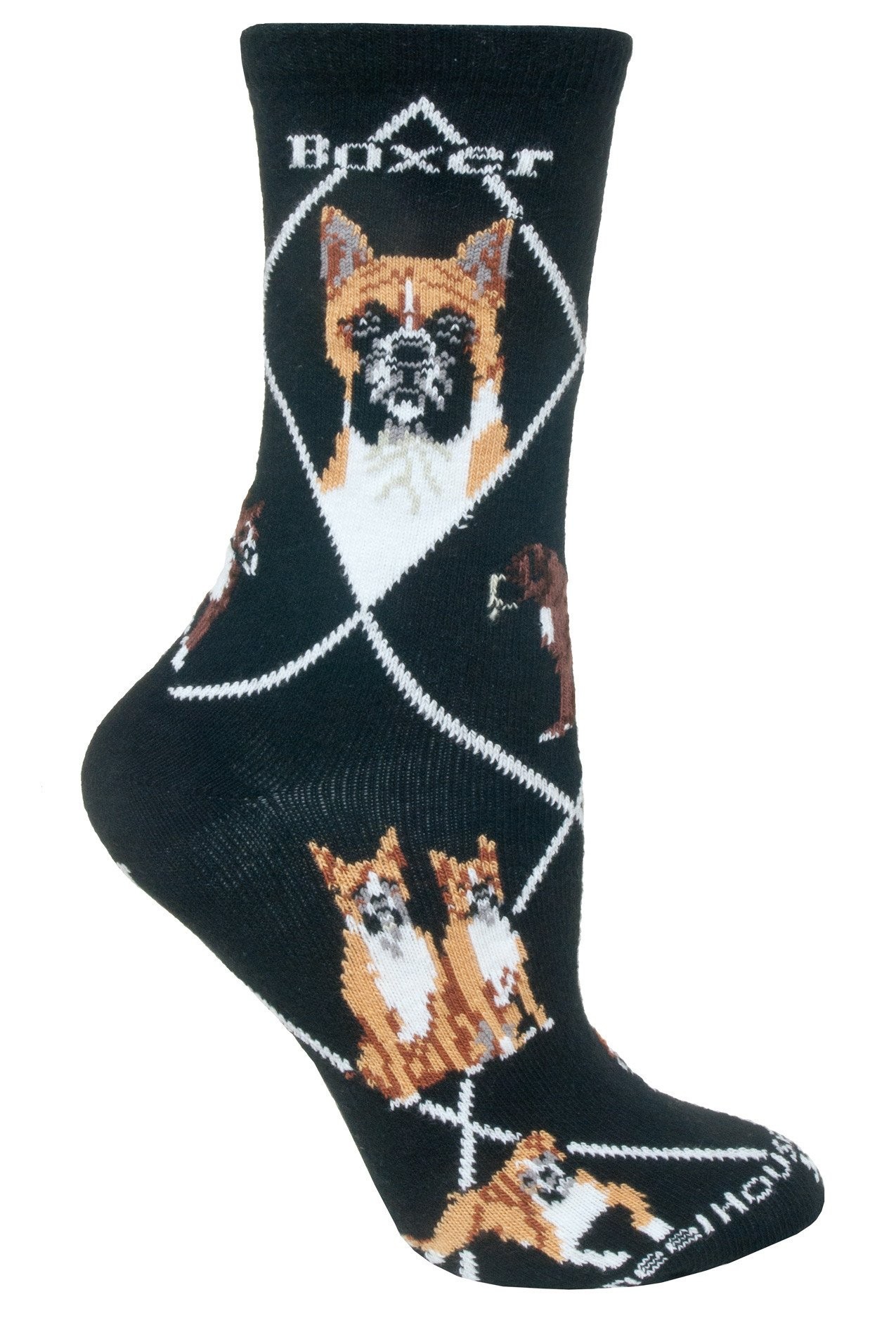 Boxer Sock on Black Size 9-11