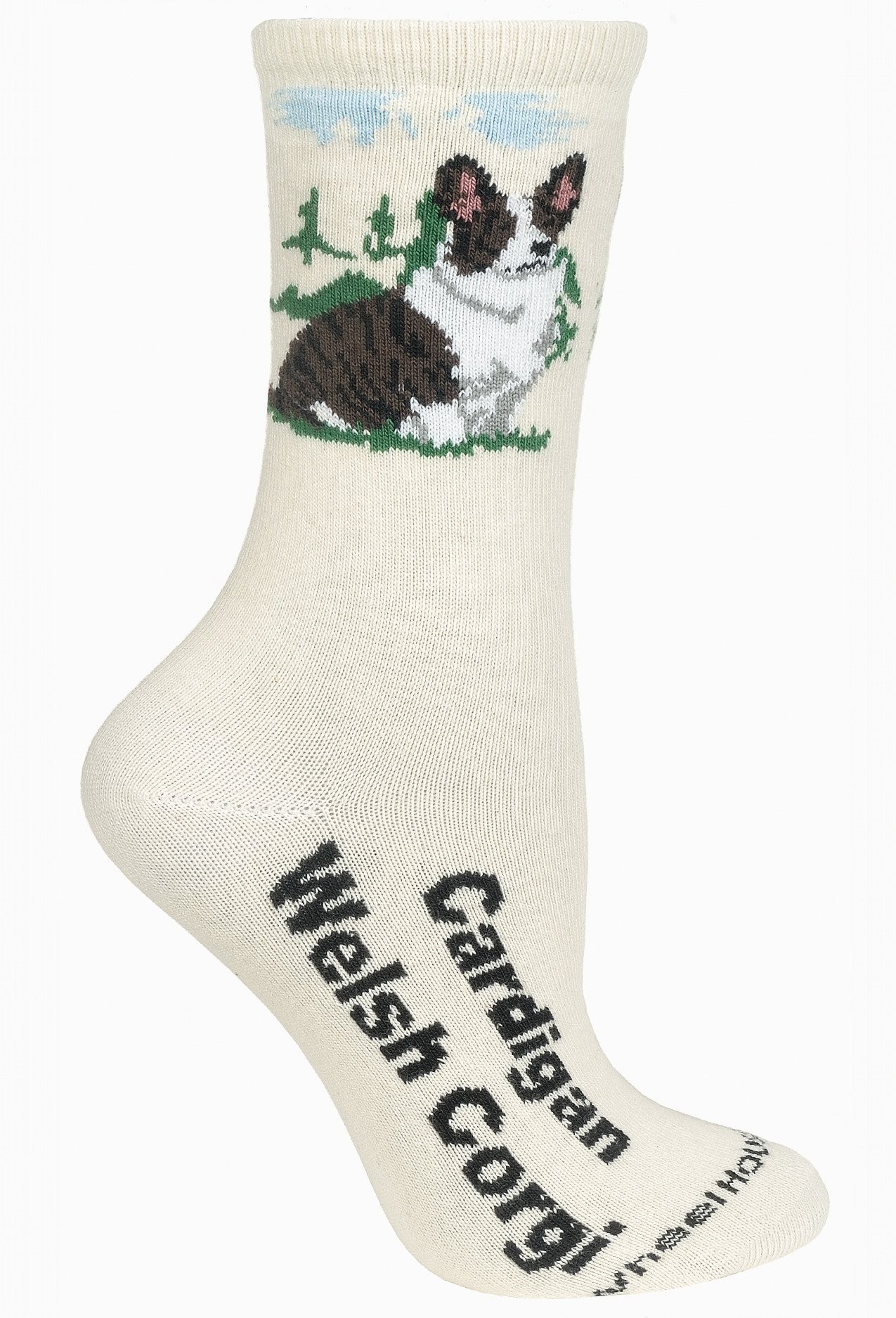 Corgi, Welsh Cardigan Sock on Natural Size 9-11