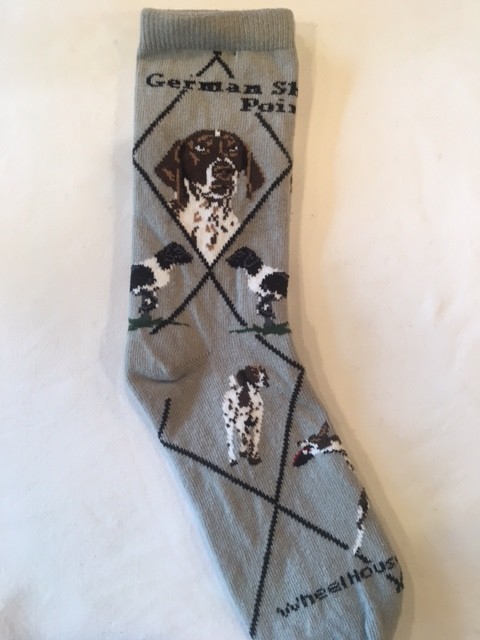 German Shorthaired Pointer Sock on Gray Size 9-11