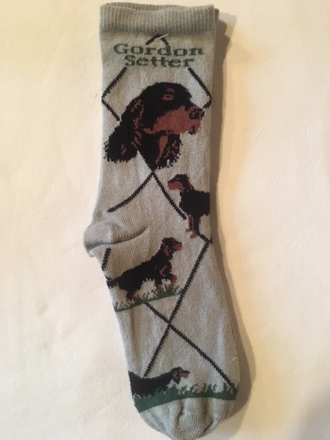 Gordon Setter Sock on Gray Size 9-11