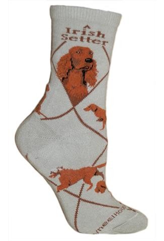 Irish Setter Sock on Gray Size 9-11
