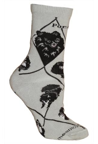 Pomeranian Sock on Gray Size 9-11