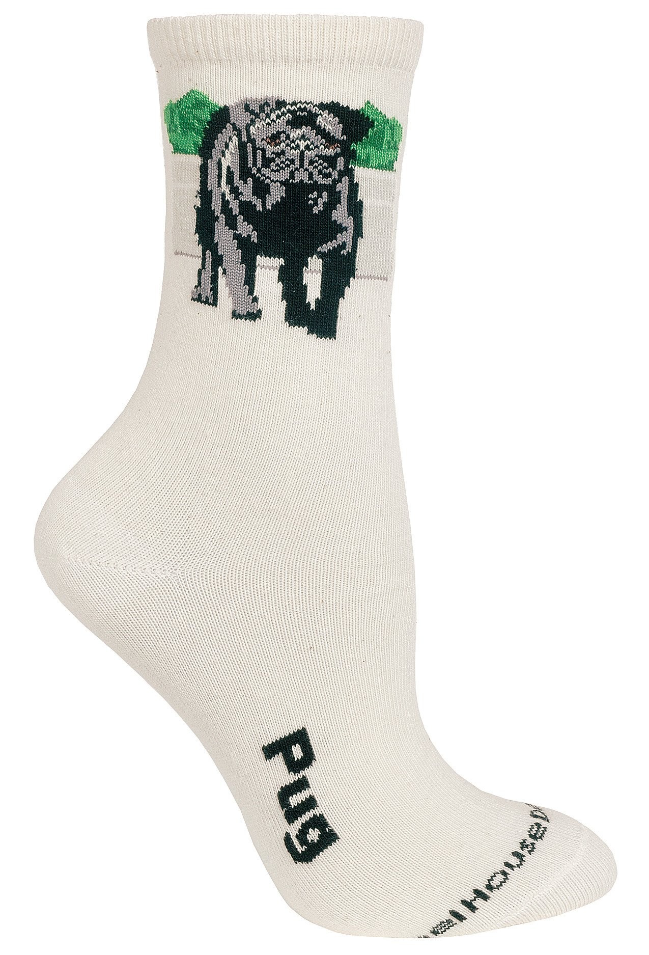 Pug Sock on Natural Size 9-11