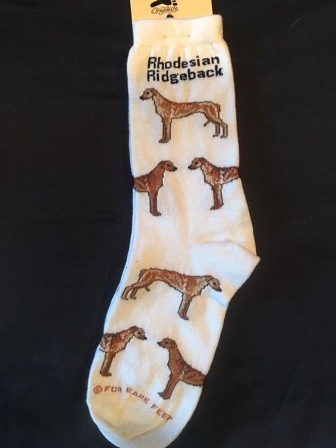 Rhodesian Ridgeback Sock on White Size 6-11
