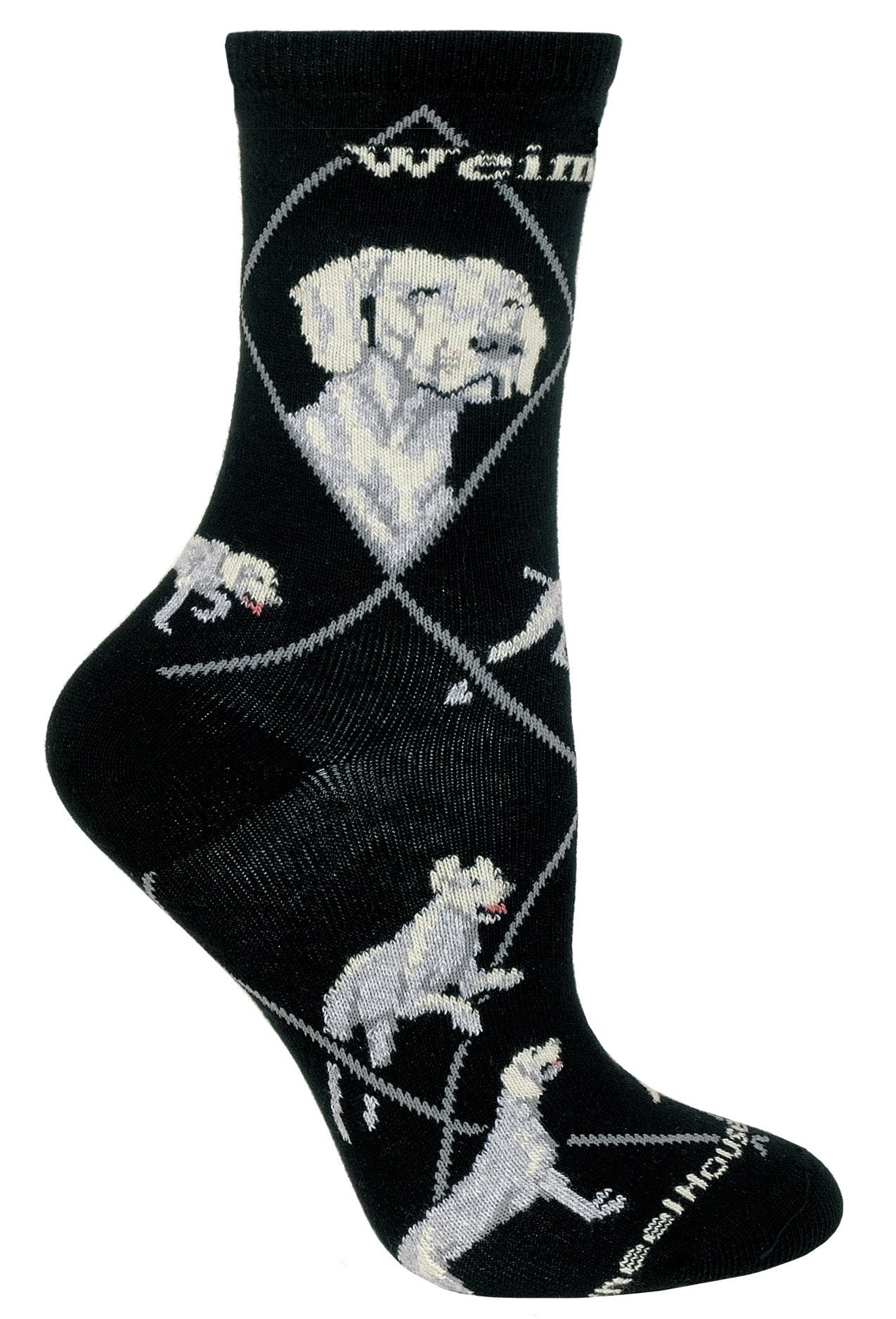 Weimaraner Sock on Black Size 10-13