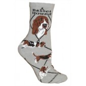 Basset Sock on Gray Size 10-13