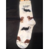 Bearded Collie Socks on White Size 6-11