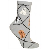 Cockapoo Sock on Gray Size 9-11