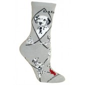 Dalmatian Socks on Gray Size 9-11