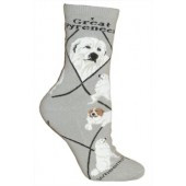 Great Pyrenees Sock on Gray Size 9-11