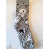 Havanese Sock on Gray Size 9-11