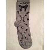 Labradoodle Sock on Gray Size 9-11