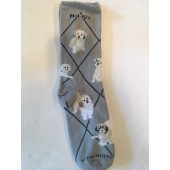 Mal-Shi Sock on Gray Size 9-11