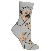 Mastiff Sock on Gray Size 9-11