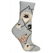Pekingese Sock on Gray Size 9-11