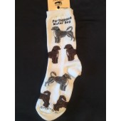 Portugese Water Dog Sock on White Size 6-11