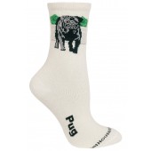 Pug Sock on Natural Size 9-11