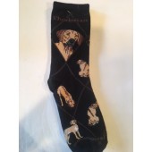 Rhodesian Ridgeback Sock on Black Size 9-11