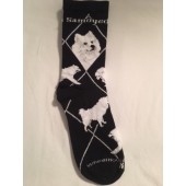 Samoyed Sock on Black Size 9-11