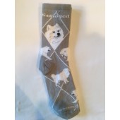 Samoyed Sock on Gray Size 10-13