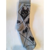 Schipperke Sock on Gray Size 9-11