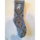 Schnoodle Sock on Gray Size 9-11