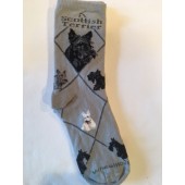 Scottish Terrier Sock on Gray Size 9-11