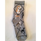 Whippet Sock on Gray Size 9-11