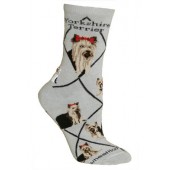 Yorkshire Terrier Sock on Gray Size 9-11